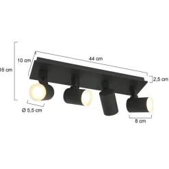 Langwerpige LED opbouwspot zwart 4-lichts></noscript>Straluma Best