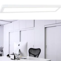 Langwerpige plafondlamp LED panel wit><noscript><img width=
