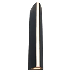 Langwerpige zwarte buitenlamp up+down en front>Straluma Hot