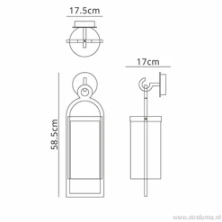Lantaarn buitenlamp antraciet met glas IP54></noscript>Straluma