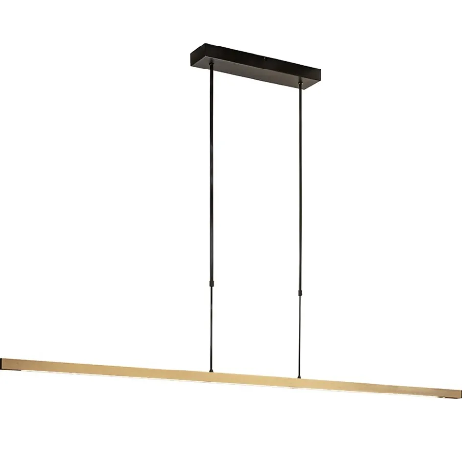 LED hanglamp aluminium mat zwart met mat goud dimbaar>Straluma Best