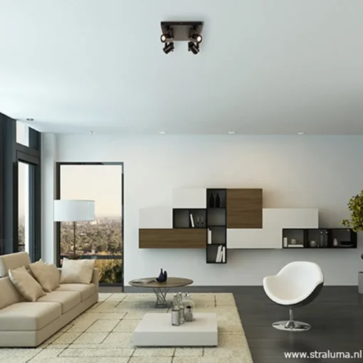 LED plafondspot vierkant mat zwart>Straluma Online