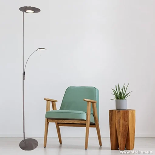 LED staande lamp-uplighter staal-dimbaar>Straluma Best