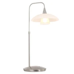 LED tafellamp staal met wit glas inclusief dimmer>Straluma Sale