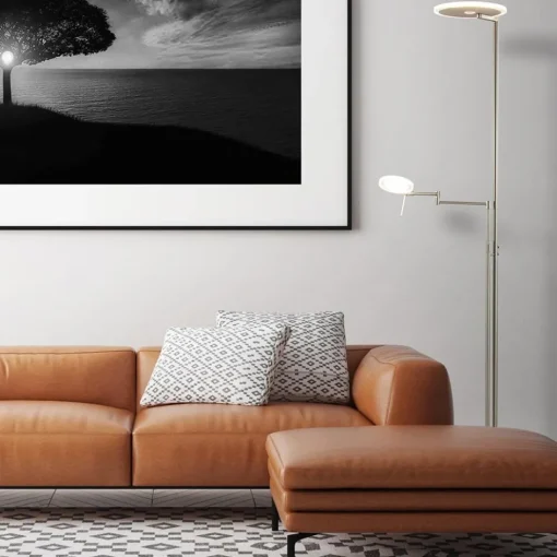 LED vloerlamp staal met uplighter en helder glas>Straluma New