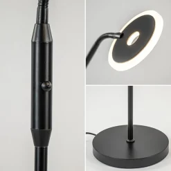 LED vloer/leeslamp mat zwart metaal verstelbaar></noscript>Straluma Hot