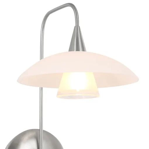 LED wandlamp staal met glas inclusief snoer>Straluma Online