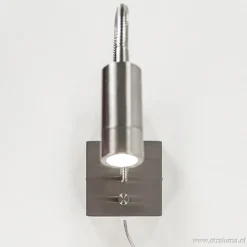 LED wandlamp/bedlamp flexibel staal></noscript>Straluma