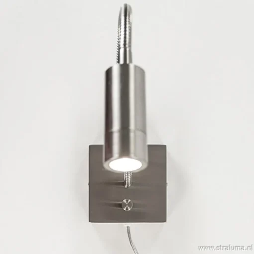 LED wandlamp/bedlamp flexibel staal>Straluma