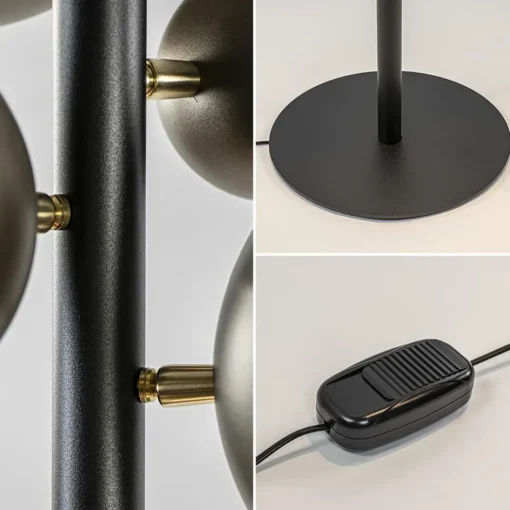3-Lichts design vloerlamp zwart met platinum bollen>Straluma Discount