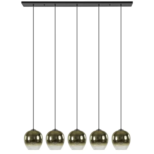 5-Lichts eettafelhanglamp gold gradient glas>Straluma Online