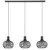 3-Lichts eettafelhanglamp onion mat zwart>Straluma Hot