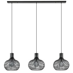 3-Lichts eettafelhanglamp onion mat zwart>Straluma Hot