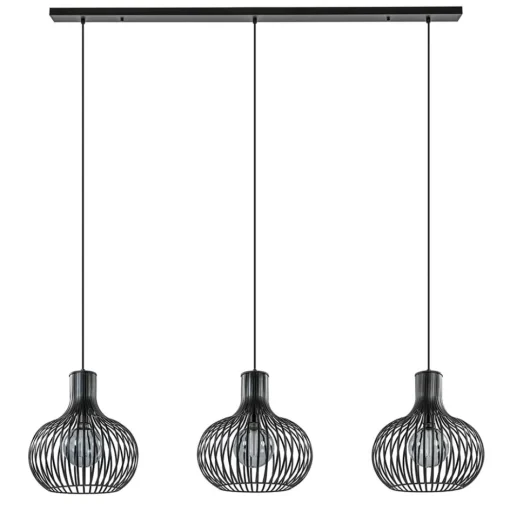 3-Lichts eettafelhanglamp onion mat zwart>Straluma Hot