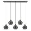 5-Lichts eettafelhanglamp Rakel antiek brass met smoke glas>Straluma Sale