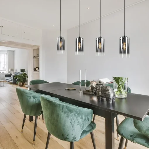 4-Lichts eettafelhanglamp smoke glas met verloop>Straluma New
