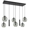 8-Lichts eettafelhanglamp smoke glas + GU10 spots>Straluma New