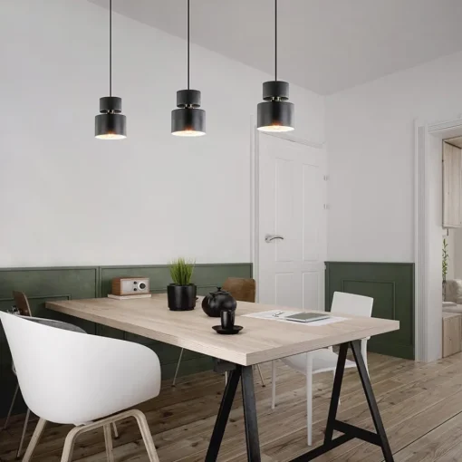 3-Lichts eettafelhanglamp zwart met goud accent>Straluma Online