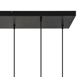 8-Lichts eettafelhanglamp zwart met smoke glazen kappen reliëf></noscript>Straluma Outlet