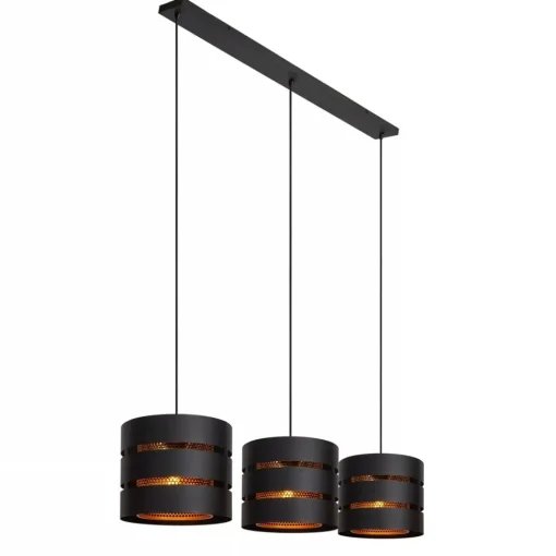 3-Lichts eettafelhanglamp zwart met goud>Straluma Sale