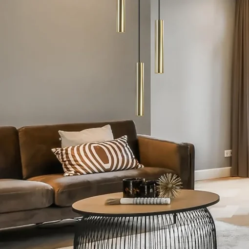 3-Lichts hanglamp cilinders mat zwart met goud rond>Straluma Hot
