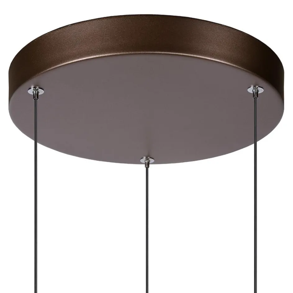 3-Lichts hanglamp LED cilinders bruin rond>Straluma Clearance