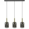 3-Lichts hanglamp Lekar antiek brons met smoke glas>Straluma