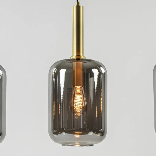 3-Lichts hanglamp Lekar antiek brons met smoke glas>Straluma