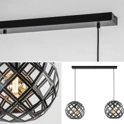2-Lichts hanglamp Scandinavisch/landelijk mat zwart></noscript>Straluma Best