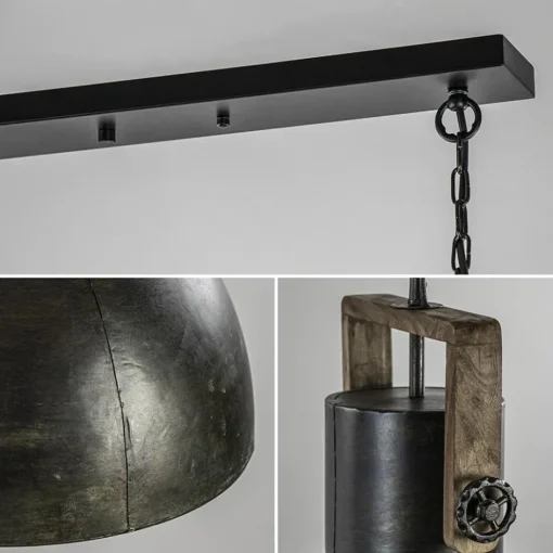 3-Lichts hanglamp Shelly landelijk metaal met hout>Straluma Best