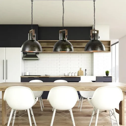 3-Lichts hanglamp Shelly landelijk metaal met hout>Straluma Best