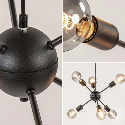 6-Lichts hanglamp zwart exclusief lichtbron>Straluma New