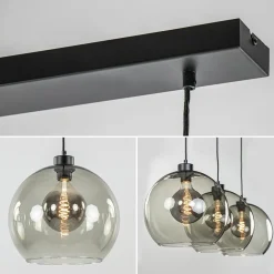 3-Lichts hanglamp zwart met smoke glas></noscript>Straluma Discount
