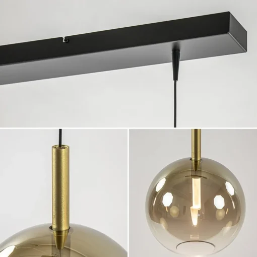 3-Lichts LED eettafelhanglamp met gold fading glas>Straluma Best