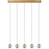 5-Lichts LED eettafelhanglamp goud met glas>Straluma Outlet