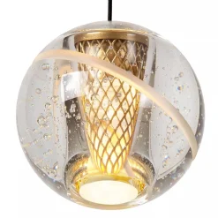 5-Lichts LED eettafelhanglamp goud met glas></noscript>Straluma Outlet