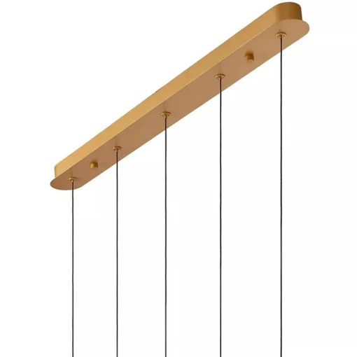 5-Lichts LED eettafelhanglamp goud met glas>Straluma Outlet