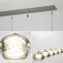 5-Lichts LED eettafelhanglamp smoke glas dimbaar></noscript>Straluma Sale