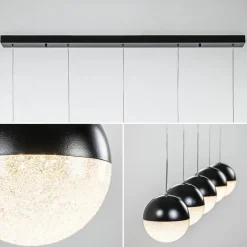 5-Lichts LED hanglamp zwart met diamant zand 3-standen dimbaar></noscript>Straluma Sale