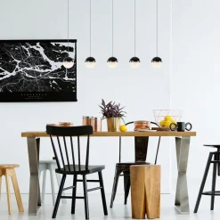 5-Lichts LED hanglamp zwart met diamant zand 3-standen dimbaar></noscript>Straluma Sale