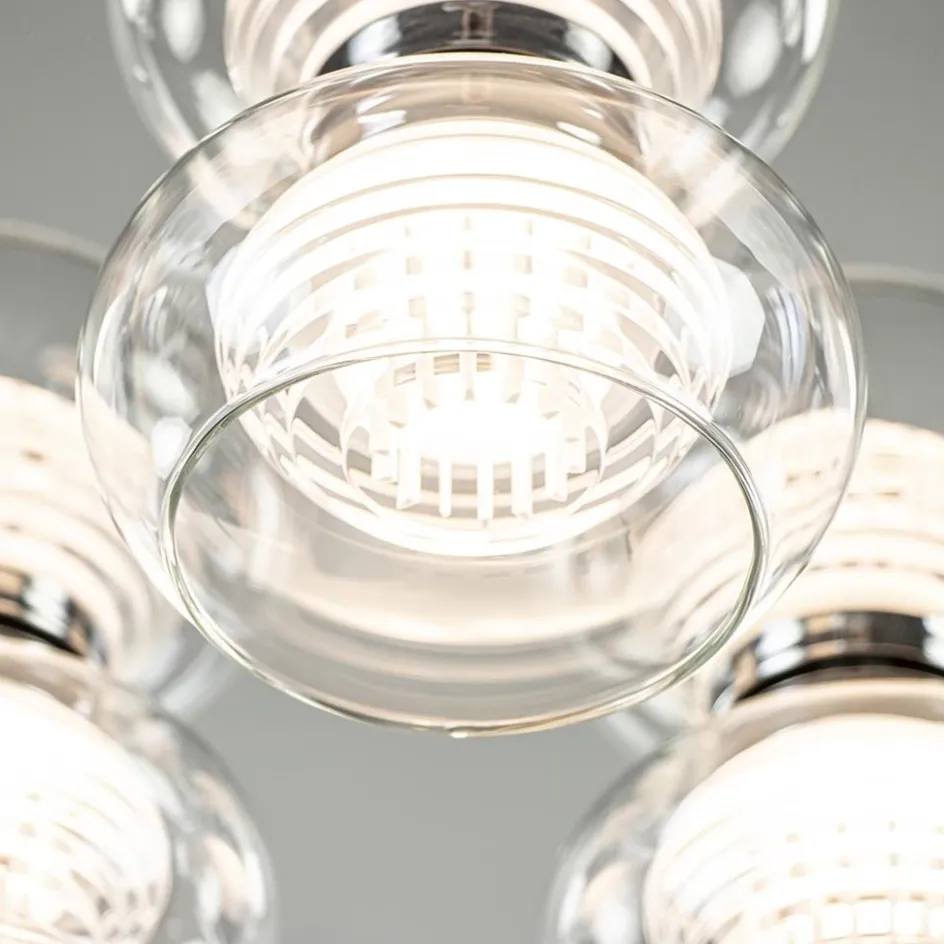 3-Lichts LED plafondlamp chroom met helder glas>Straluma Sale