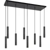 8-Lichts metalen hanglamp cilinders mat zwart>Straluma Online