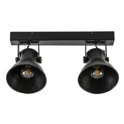 2-Lichts metalen plafondlamp Eliano mat zwart>Straluma Online