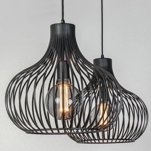 2-Lichts moderne hanglamp draad zwart>Straluma Best