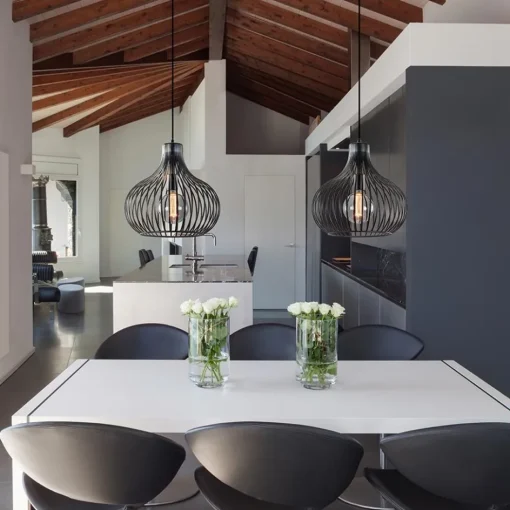 2-Lichts moderne hanglamp draad zwart>Straluma Best