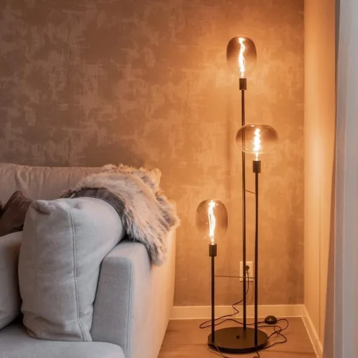 3-Lichts moderne vloerlamp mat zwart exclusief lichtbron>Straluma Best