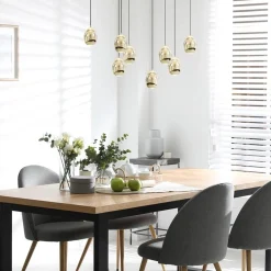 8-Lichts ovale hanglamp eggs zwart/goud></noscript>Straluma Online