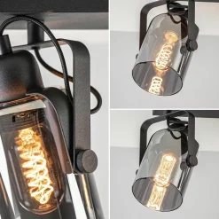 3-Lichts plafondlamp mat zwart met smoke glazen kappen></noscript>Straluma Clearance