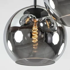 3-Lichts plafondlamp mat zwart met titanium glas></noscript>Straluma Online