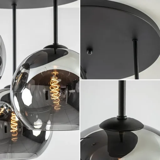 3-Lichts plafondlamp mat zwart met titanium glas>Straluma Online